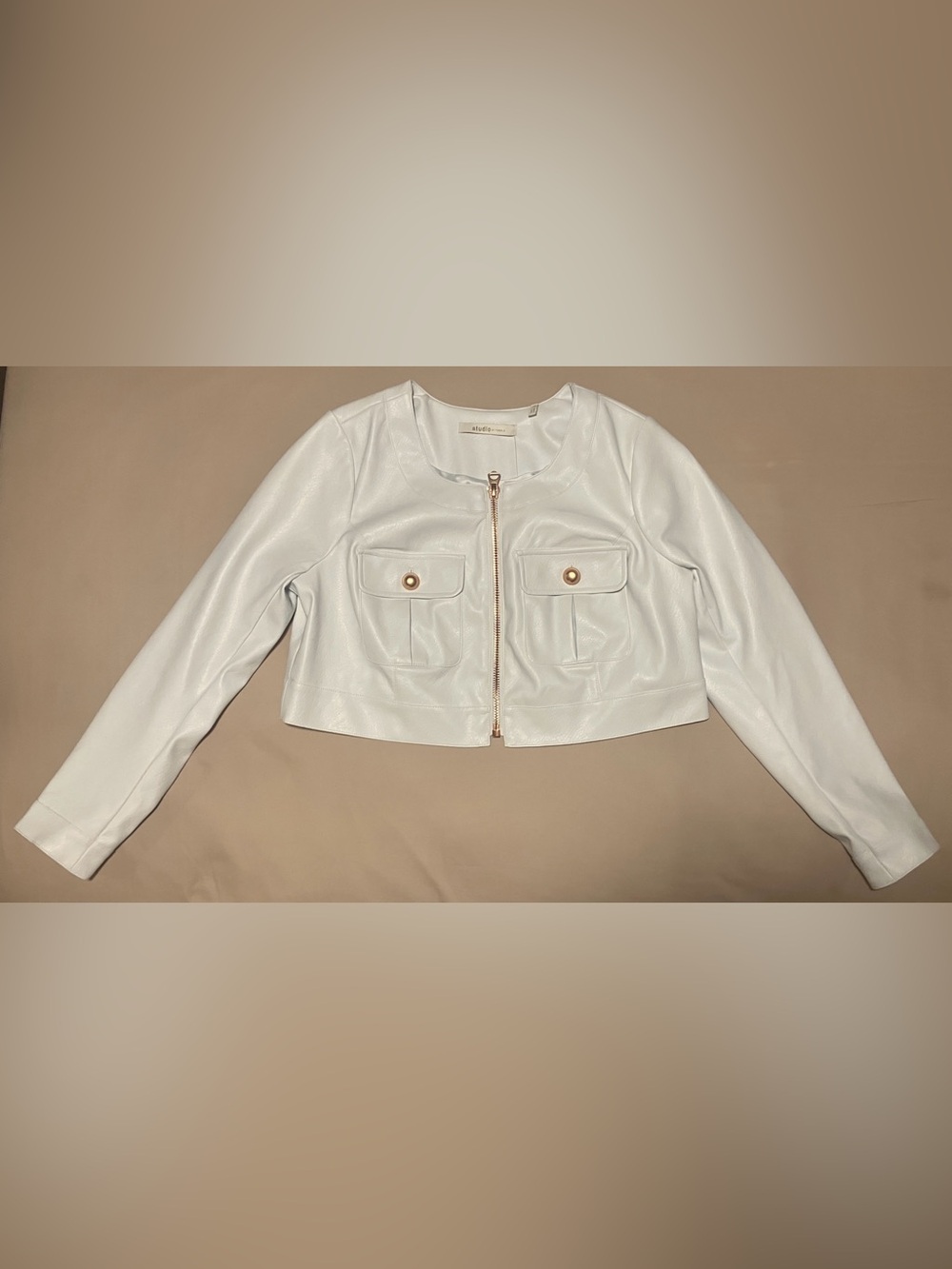 Torrid Studio Faux Leather Cropped Jacket - Blanc De Blanc – Size 00 – NWT